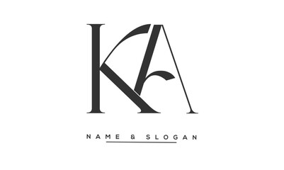 KA, AK, K, A Abstract Letters Logo Monogram