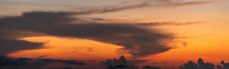 Sky gradient from blue to orange sunset