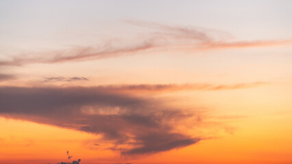 Sky gradient from blue to orange sunset