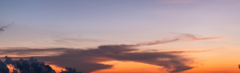 Sky gradient from blue to orange sunset