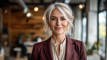 Obraz premium Confident Businesswoman in Modern Office Setting