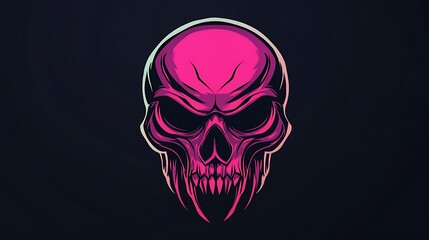 Orange Skull Illustration