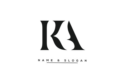 KA, AK, K, A Abstract Letters Logo Monogram