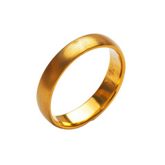 Simple gold ring isolated on transparent background
