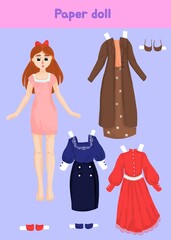girl paper doll template printable 