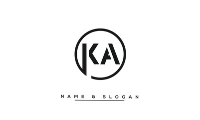 KA, AK, K, A Abstract Letters Logo Monogram