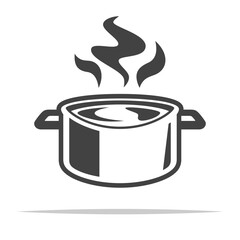 Boiling water in cooking pot icon transparent vector isolated