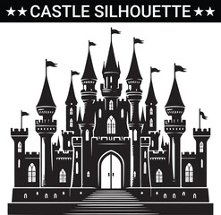 Obraz premium Castle silhouette vector illustration