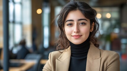 Obraz premium Confident Young Woman in a Modern Workspace