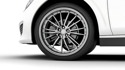 Red Car Wheel Close-up