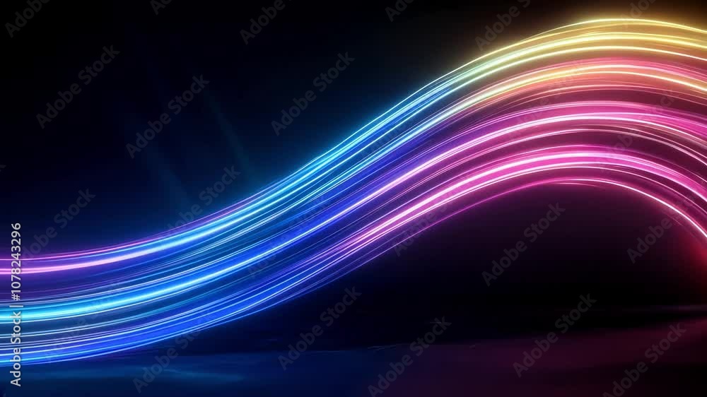 Aufkleber abstract colorful waves of light create a mesmerizing digital background, featuring vibrant hues tha