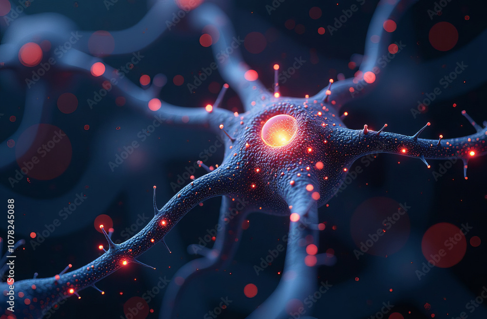 Poster digital background, tech processes, neural networks, artificial intelligence, data transfer and encr