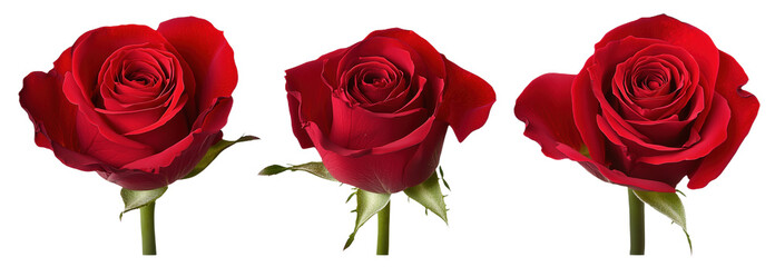 Fototapeta premium Beautiful red roses showcasing their vibrant colors
