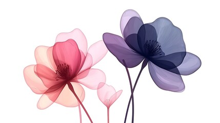 Fototapeta premium Abstract Flowers - Pink and Black Gradient