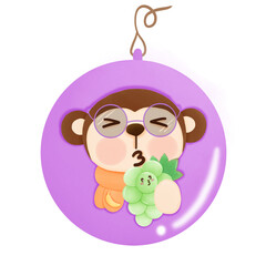 Monkey eat grapes 