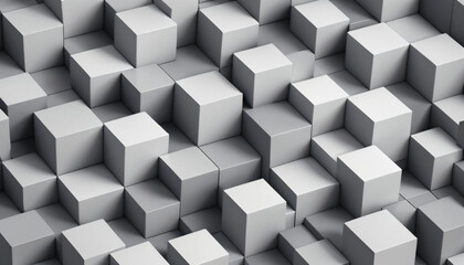 Repeating cube shapes in soft grays, with slight shading creating a subtle 3D illusion