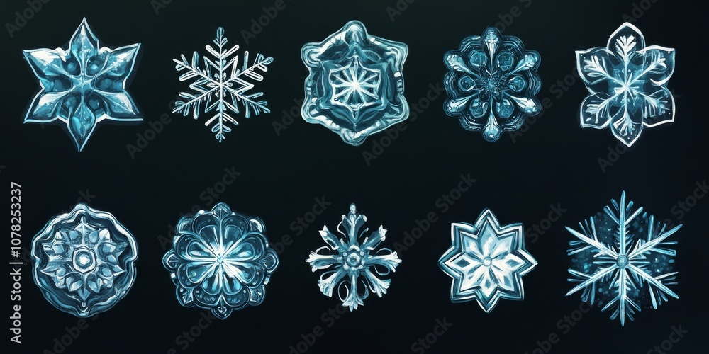 Aufkleber these are icons that look like snowflakes. they are used to represent winter and snow. you can find 