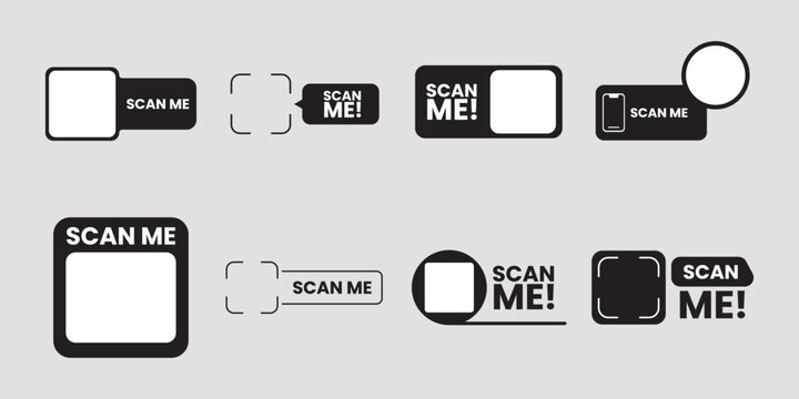 QR codes for smartphone. QR code with inscription scan me with smartphone. Scan me icon. Scan qr code icon for payment, mobile app and identification. Vector illustration.