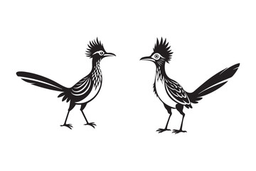 Greater Roadrunner  silhouette  vector bundle illustration, Greater Roadrunner  silhouette 