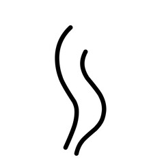 Steam and smoke lines icons . Air wind and scent linear 