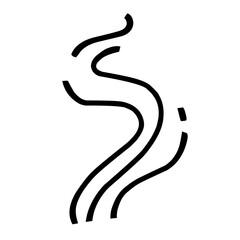 Fototapeta premium Steam and smoke lines icons . Air wind and scent linear 