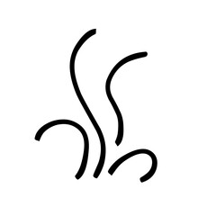 Steam and smoke lines icons . Air wind and scent linear 