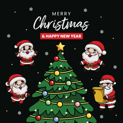 christmas social media post template vector illustration
