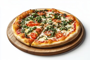 ideal pizza wedge on white background