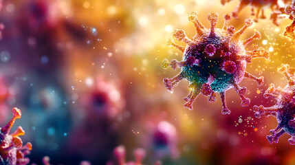 Explore the microscopic world of viruses 3d rendering of pathogens and their viral structures in scientific research