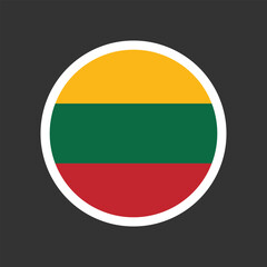 Round Lithuania flag emblem design element