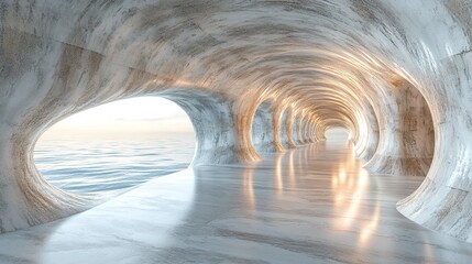 digital cyberspace tunnel 3d rendering 360 degree seamless panoramic view
