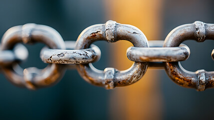 Chains connect metal links securely