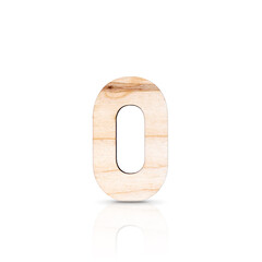 Close up wooden numeric, number zero