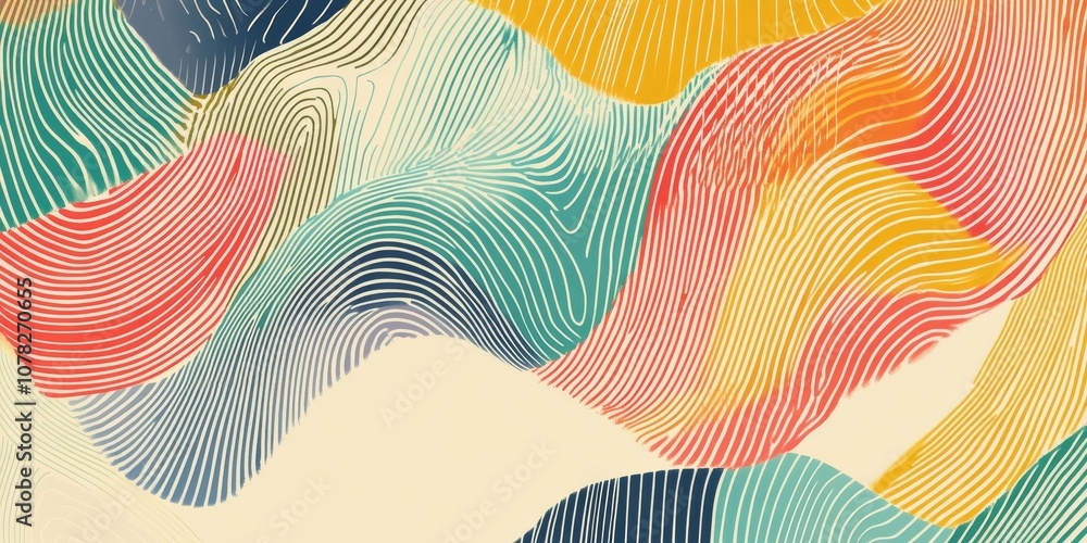 Poster a colorful design made with lines and shapes.