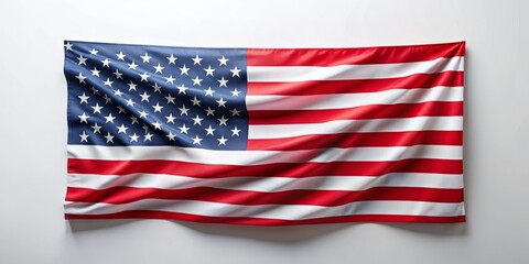 Obraz premium Stunning Portrait Photography of the USA National Flag on a White Background, Perfect for Celebrating Patriotism and American Culture in Various Creative Projects
