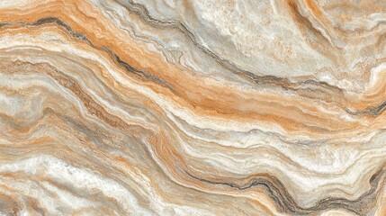 Abstract Swirling Pattern of Brown, White, and Gray Marble