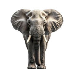 Obraz premium African Elephant Standing in Front of a White Background, Isolated on a Transparent Background