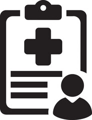 Obraz premium Medical Report silhouette vector icon.