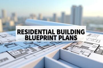Residential Building Blueprint Plan Illustration