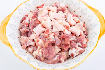 A bowl of fresh duck meat