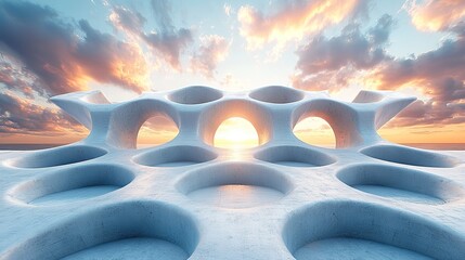 Obraz premium empty ground with creative geometric structure background 3d rendering