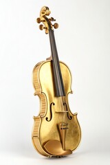 Fototapeta premium A beautifully crafted violin showcasing intricate wooden details and craftsmanship.