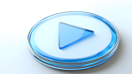 Blue play button on a smooth background