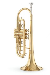 Fototapeta premium Beautifully crafted golden trumpet, perfect for music lovers and musicians alike.