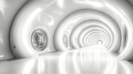 Obraz premium empty tunnel with futuristic style 3d rendering