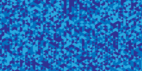 Seamless geometric pattern square shapes low polygon backdrop background. Abstract geometric wall tile and metal cube background triangle wallpaper. Blue polygonal background.