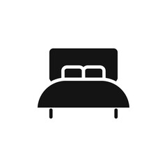 Bed icon Flat simple outline set