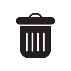 Bin icon Flat simple outline set