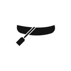 Canoe icon Flat simple outline set