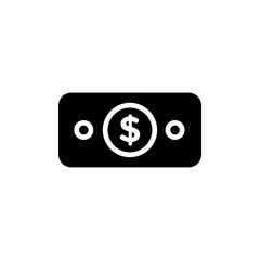 Cash icon Flat simple outline set